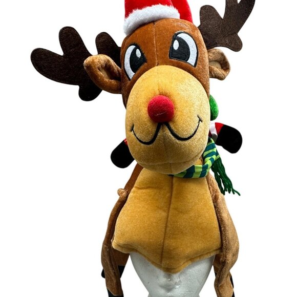 Toyland Santa & Reindeer Plush  Santa Riding Rudolph Costume Hat One Size READ - Picture 1 of 6